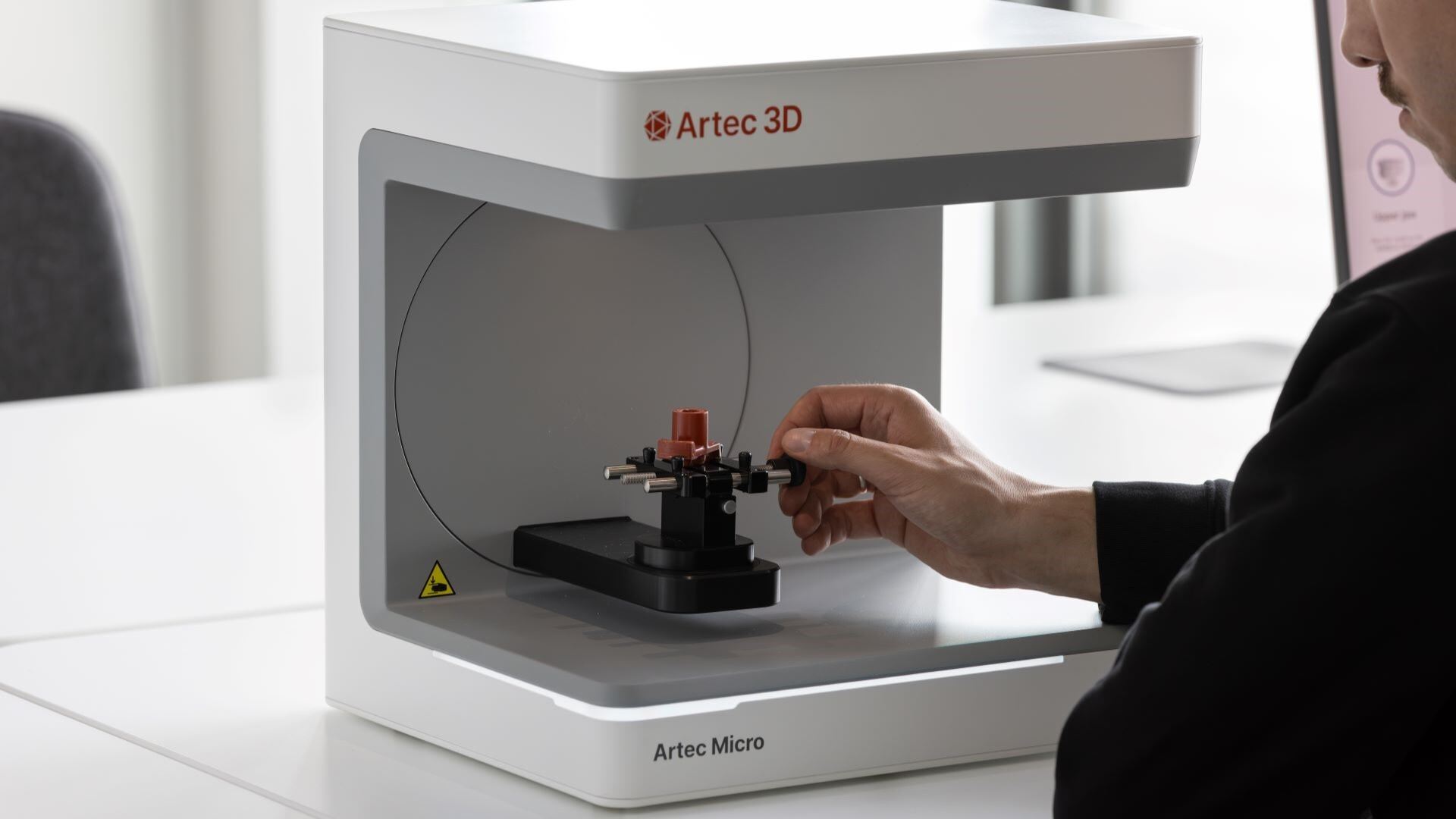 The Micro II being used to scan a small component