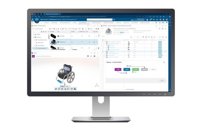 Enovia screenshot on monitor