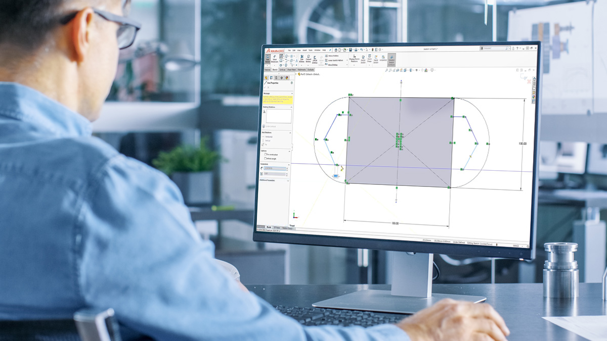 solidworks cad sketching sketch monitor