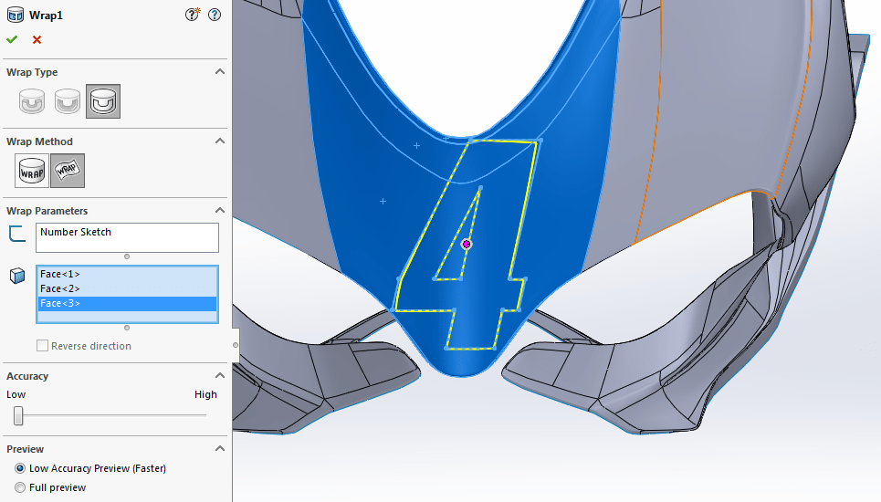 Key Enhancements to the Wrap Feature in SOLIDWORKS 2017