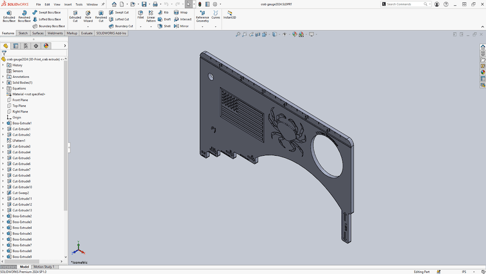 SOLIDWORKS Crab Gauge Model