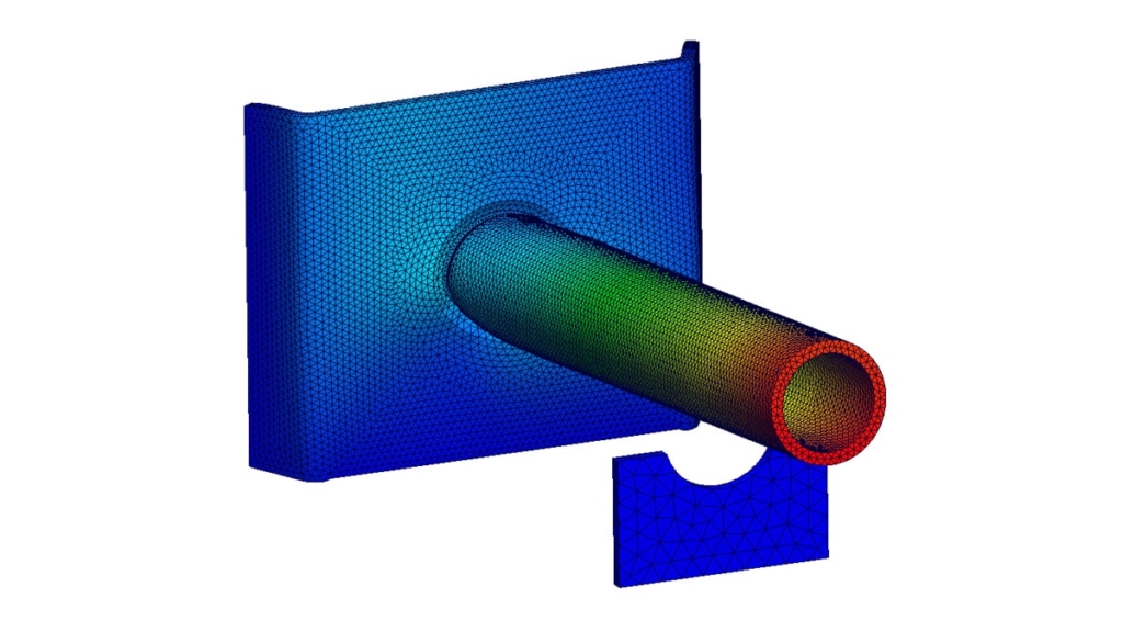 Simulating weld distortion on a pipe welded into a sheet metal body in SOLIDWORKS Simulation Premium