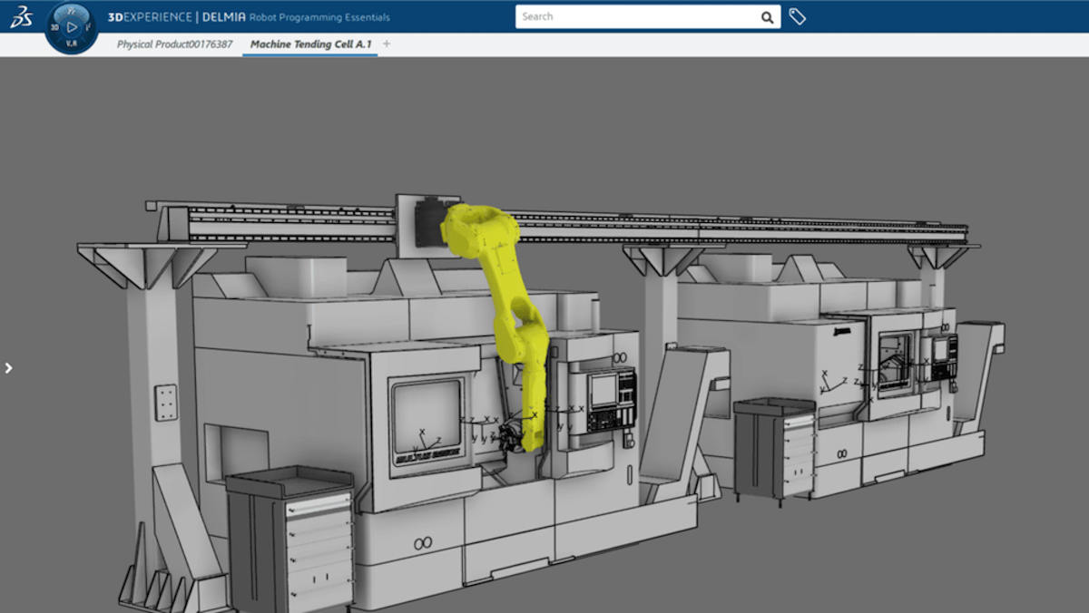 Single robot tending to multiple CNC mill turn machines using an additional gantry-mounted linear rail as an external axis