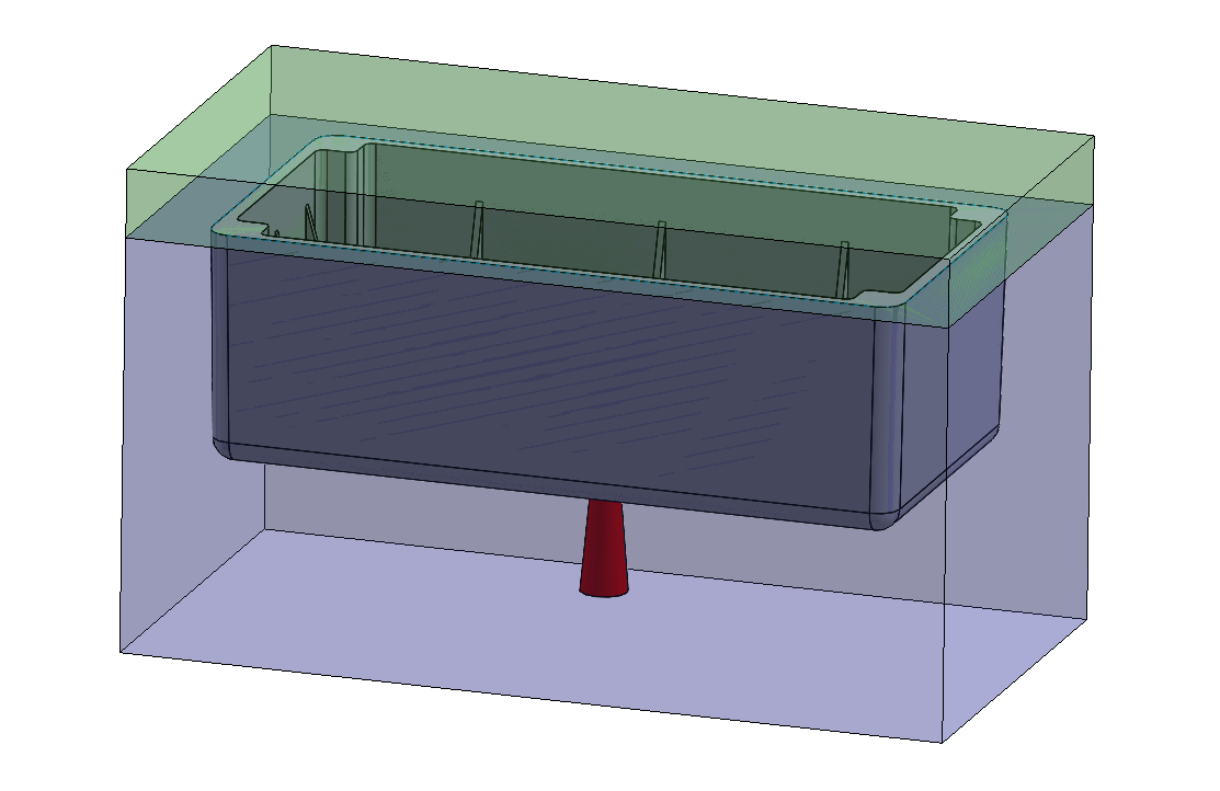 SOLIDWORKS model of a mold