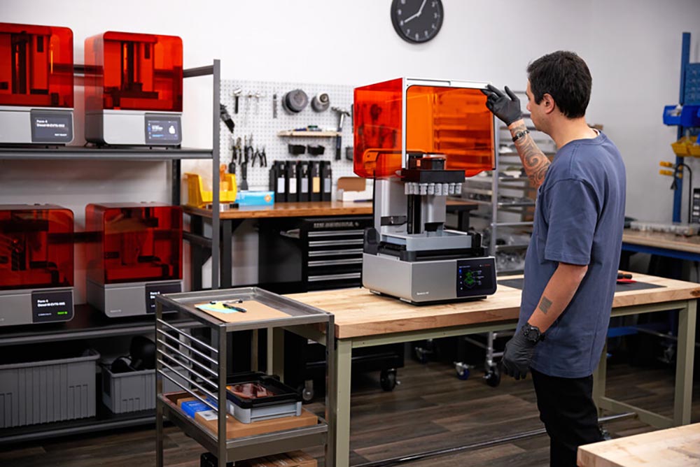 A Formlabs Form 4 print lab in operation 