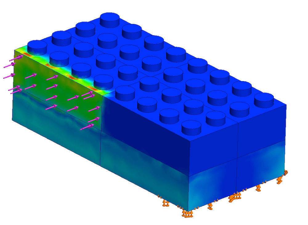 SOLIDWORKS Simulation Lego Brick Model