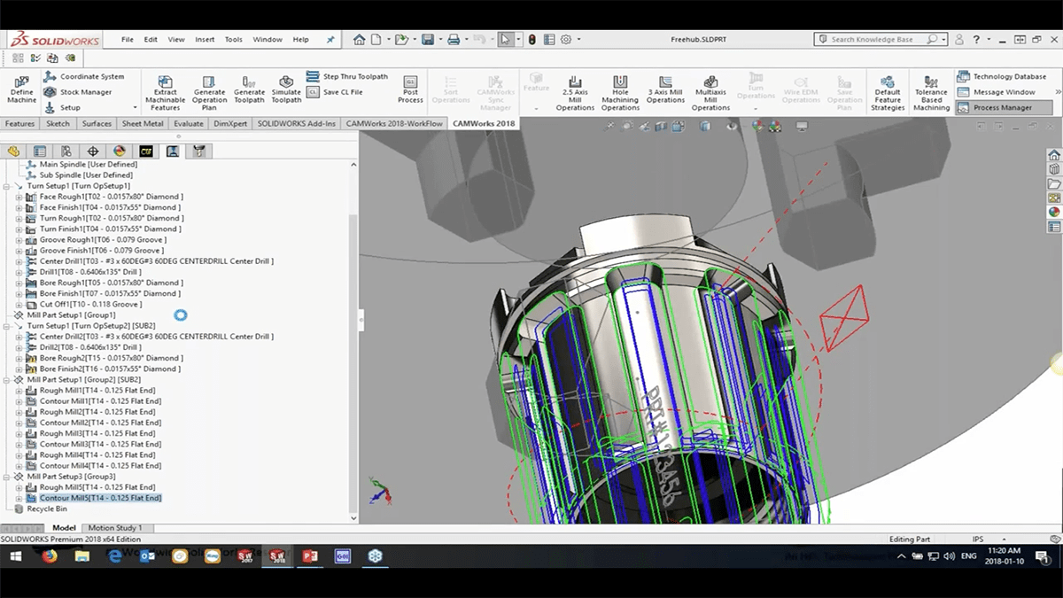 Programming Live Tooling Lathes in CAMWorks