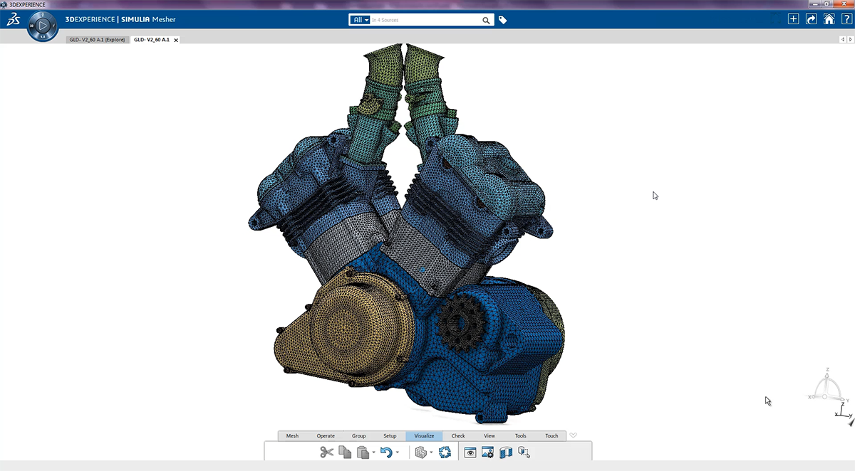 Equipment design being simulated in 3DExperience platform