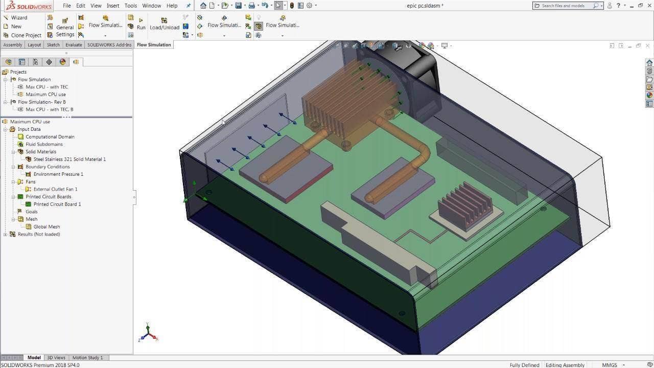 Go from Datasheets to Results with SOLIDWORKS Flow Simulation