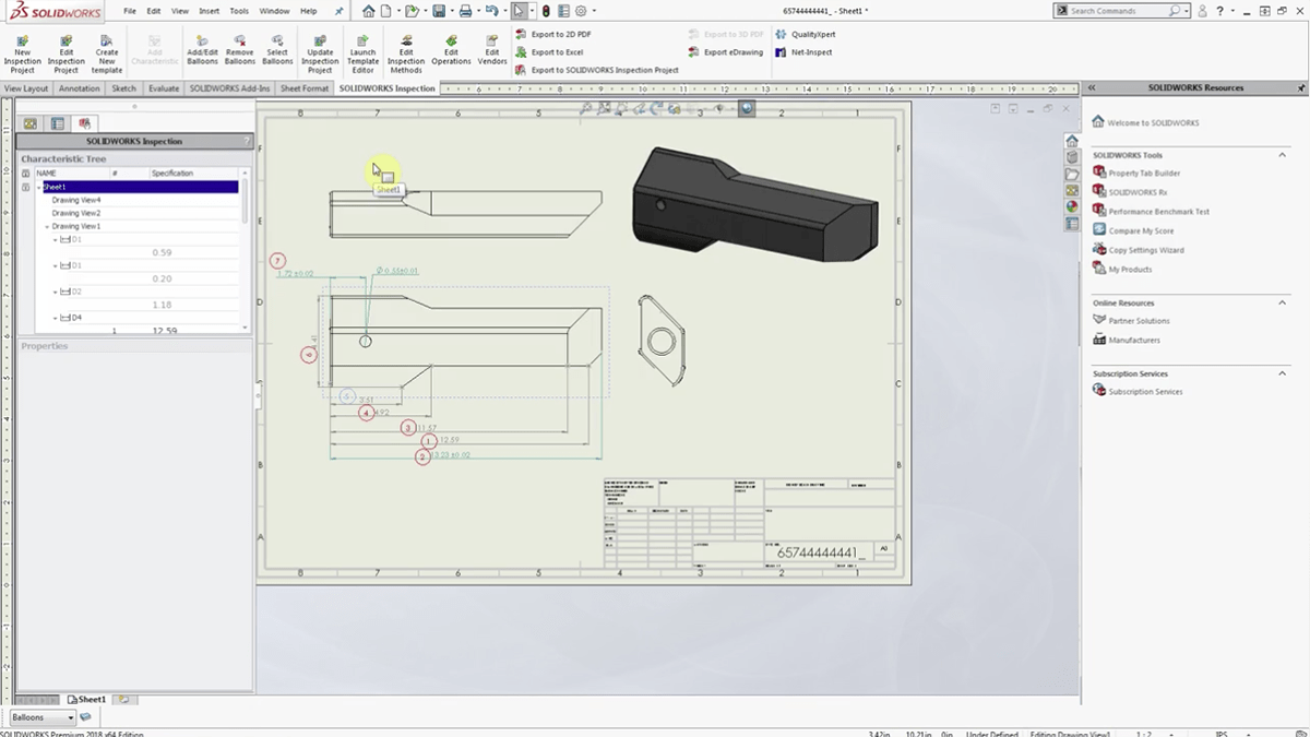 SOLIDWORKS Inspection and MBD – Developing an inspection life-cycle using 3D PMI from Drawings to FAI reports