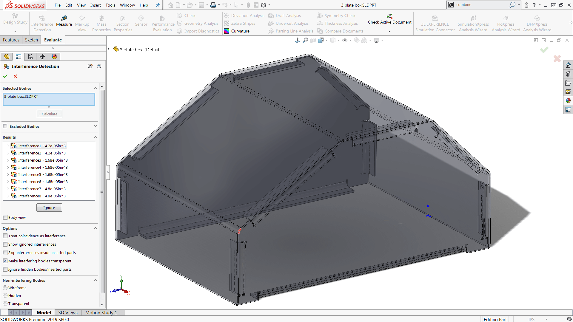 Exploring Interference Detection with Multi-Body Parts in SOLIDWORKS