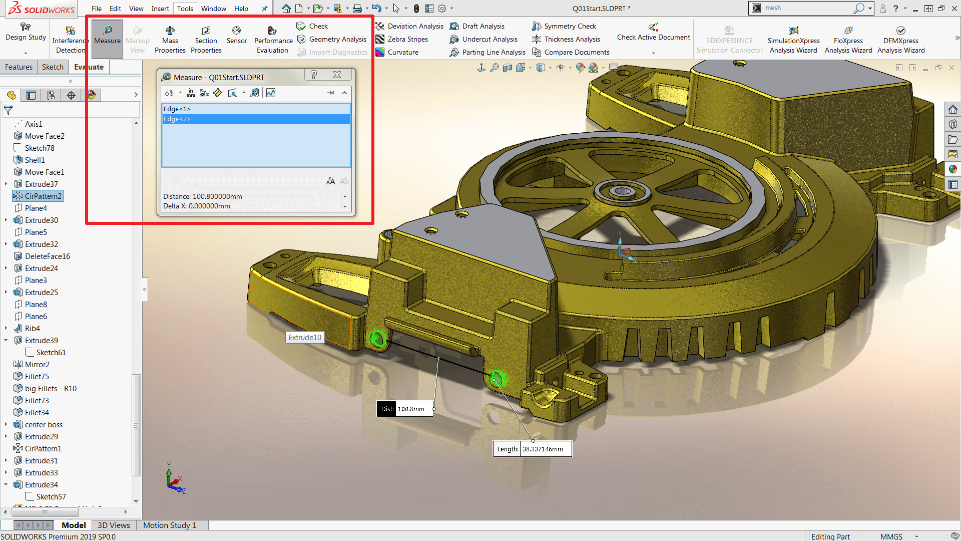 What's New SOLIDWORKS 2019: Measure Tool Enhancements