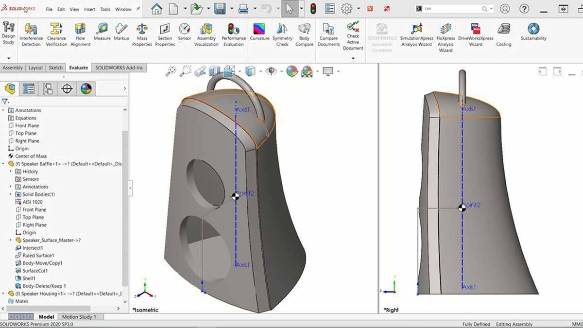 Creating a Center of Mass Reference Point in a SOLIDWORKS Assembly