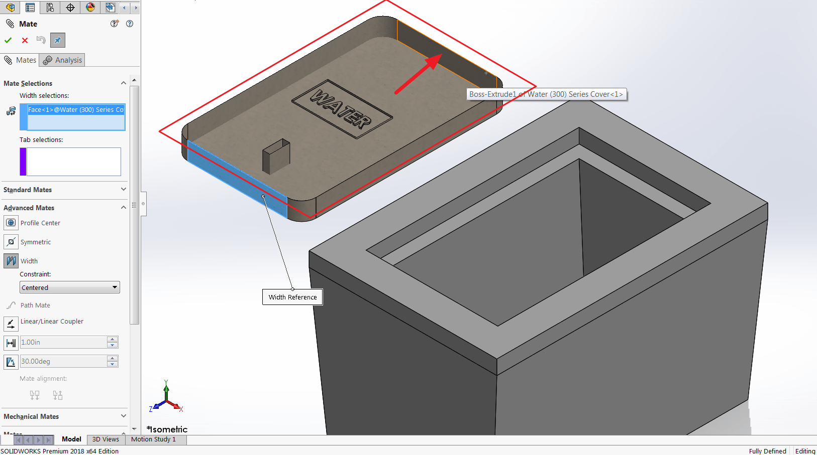 New SOLIDWORKS 2018: Temporarily Hiding Faces When Selecting Mates