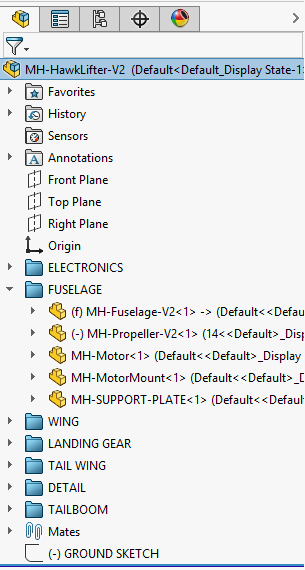 New SOLIDWORKS 2018: Color-Coded Folders in FeatureManager Design Tree