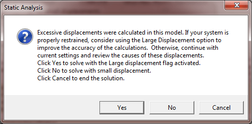 Large Displacement for Static Studies in SOLIDWORKS