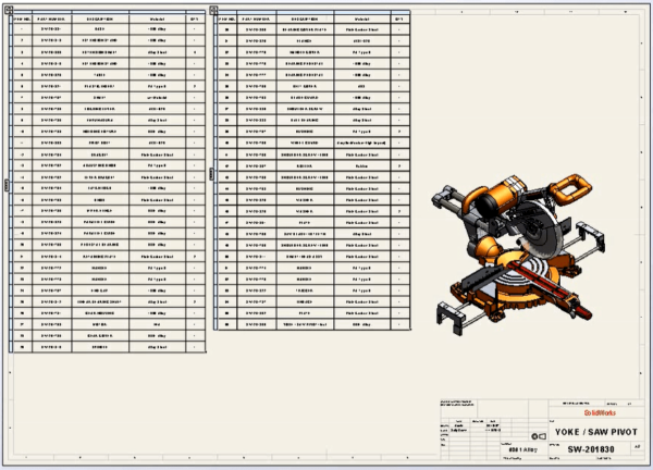 SOLIDWORKS: Splitting a Long BOM to Fit on Your Drawing Sheet