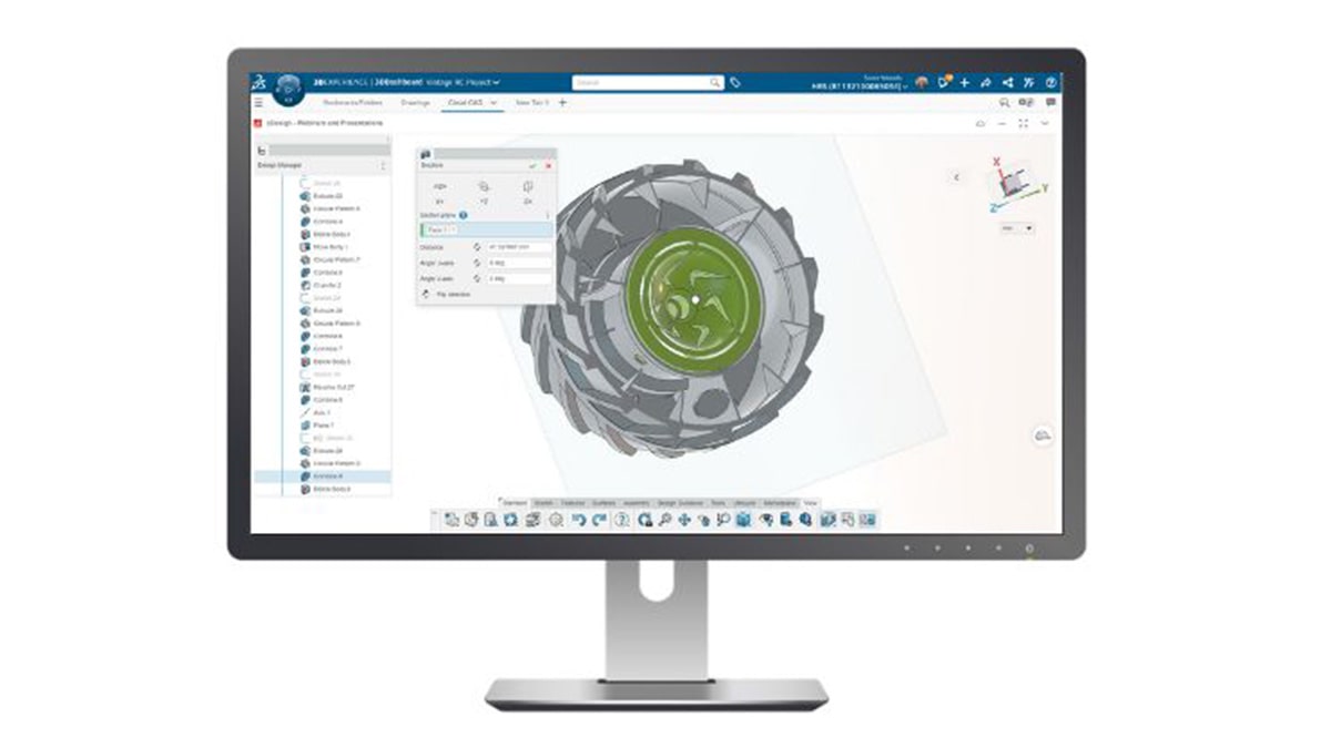 cloud CAD software on monitor