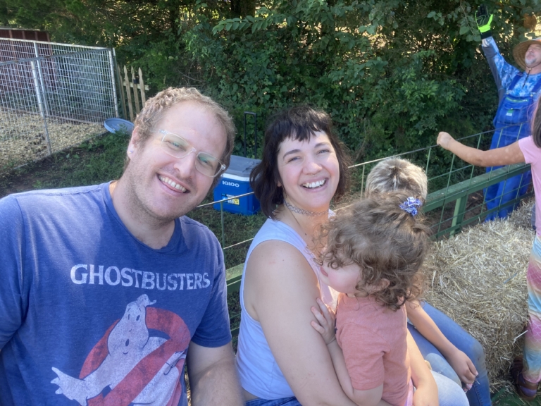 Nick with his wife and youngest daughter