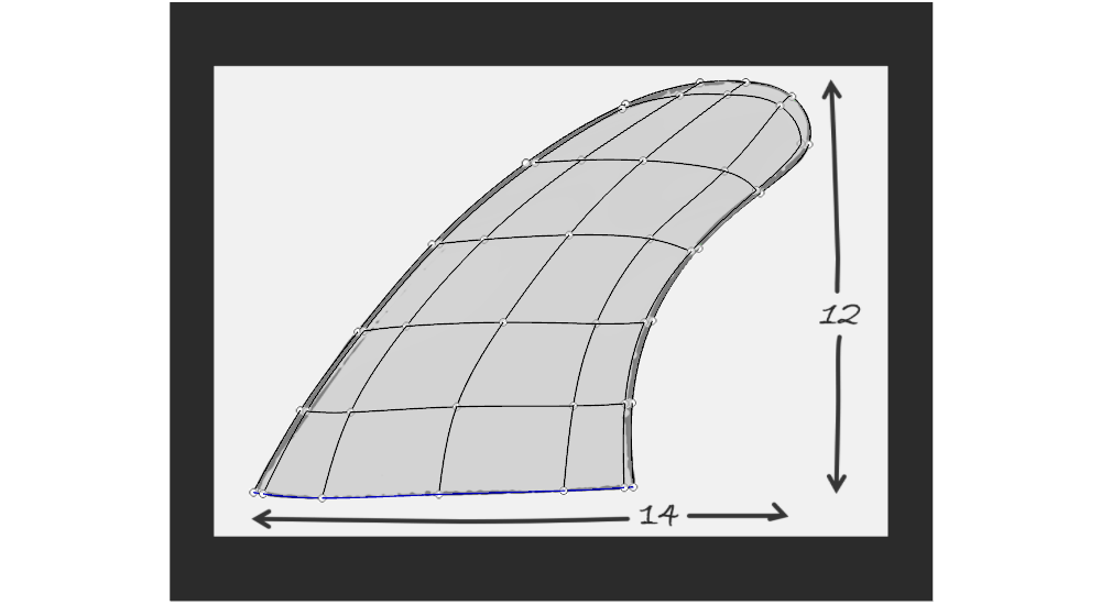 Side profile of geometry 