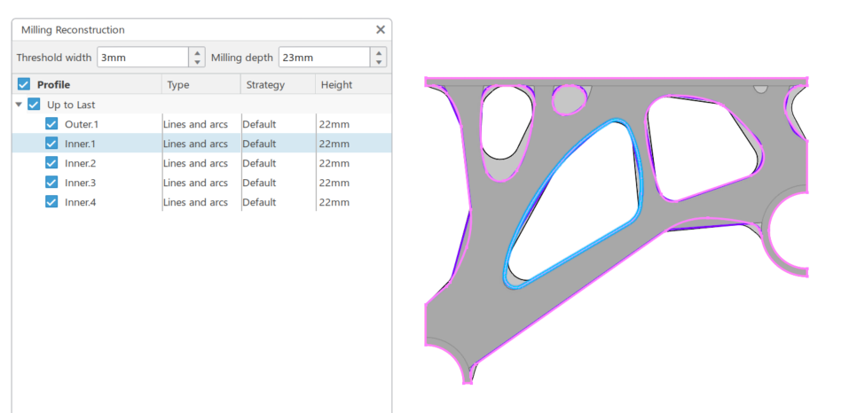 CATIA Topology Optimization converting results to milling features with tool radius constraints