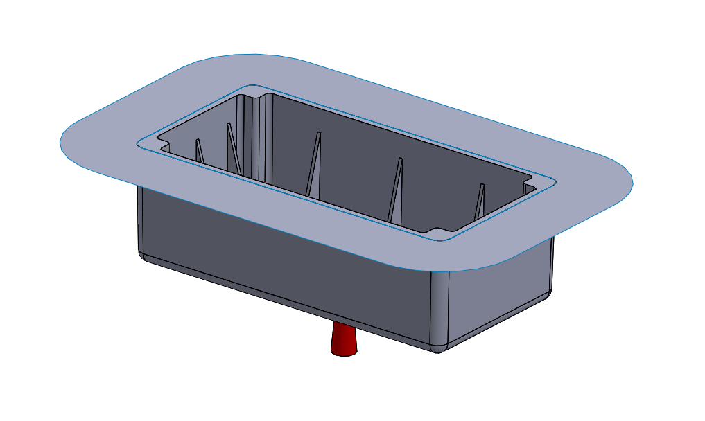 SOLIDWORKS mold box with ruled surface