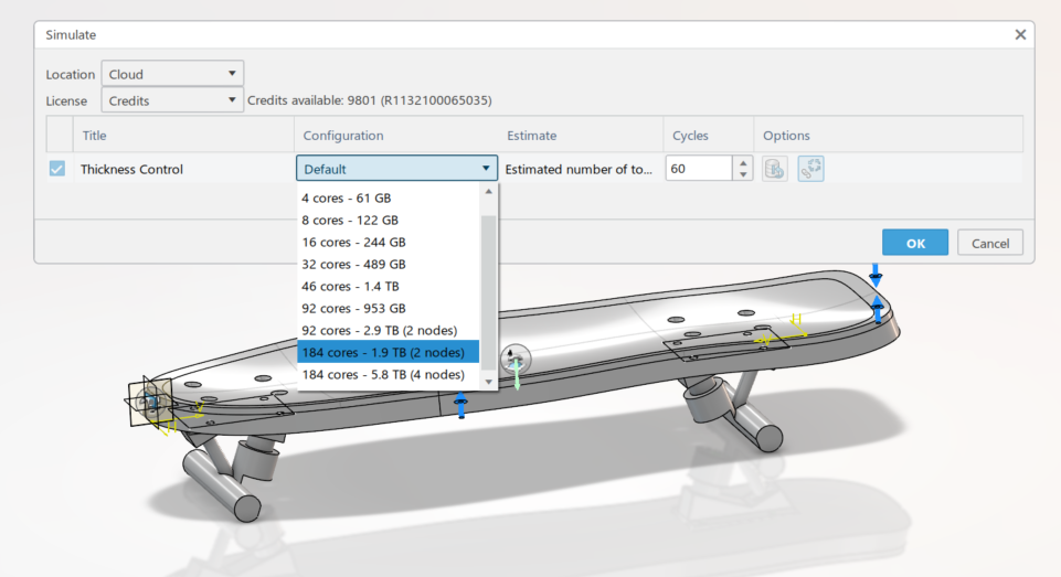 Multi-Core cloud computing options in CATIA Simulation Apps