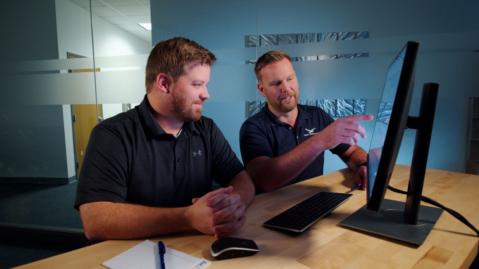 Hawk Ridge Systems technical engineers using solidworks