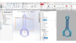 A sketch transferred from Design X into SOLIDWORKS using LiveTransfer.