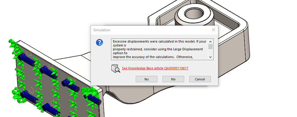 Fixed geometry of a part in SOLIDWORKS Simulation