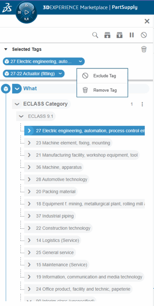 Tags in PartSupply search