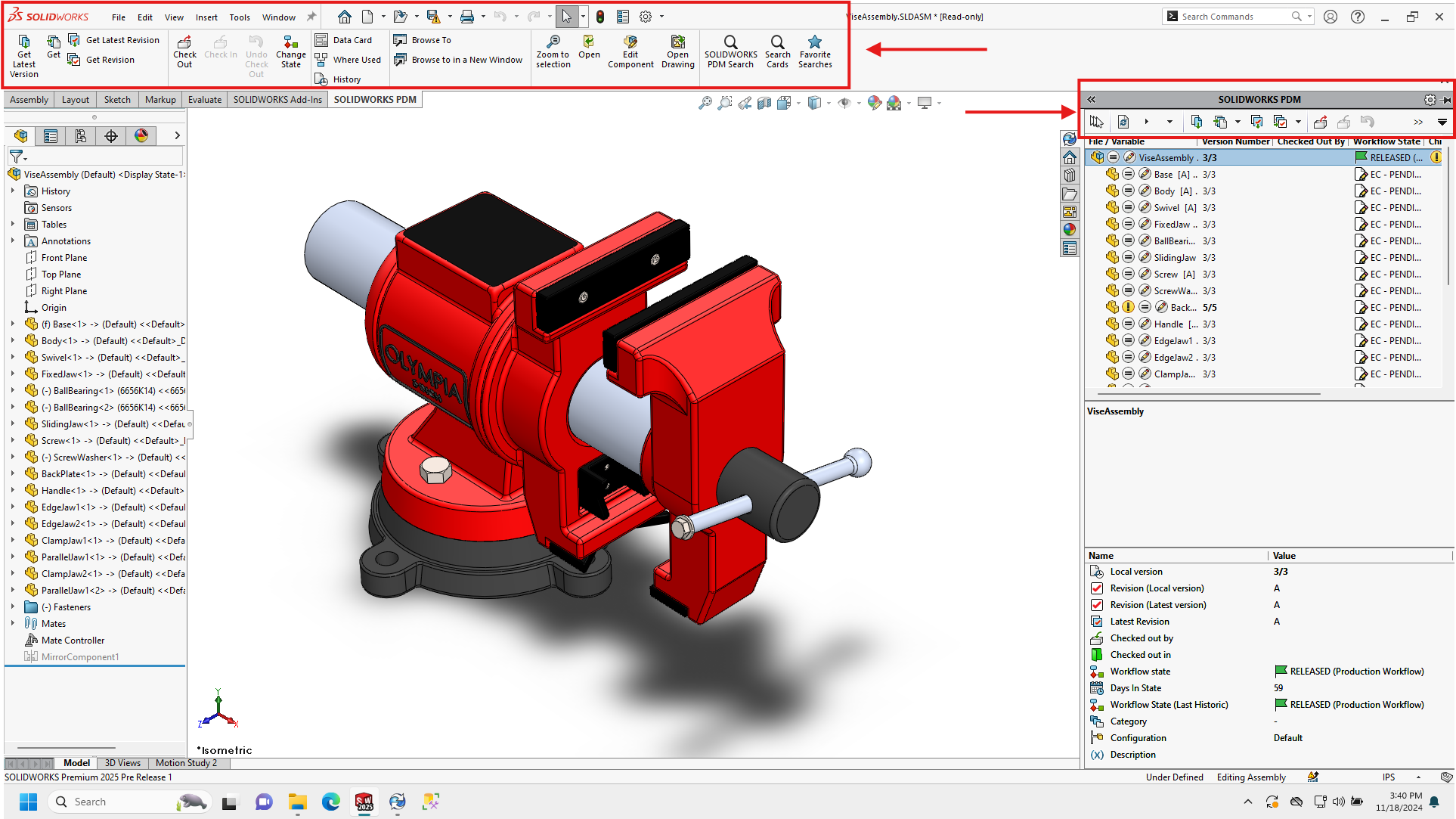 SOLIDWORKS PDM screenshot