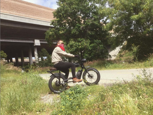 Damon Tordini, Product Portfolio Manager at Hawk Ridge Systems riding the Super73 S1