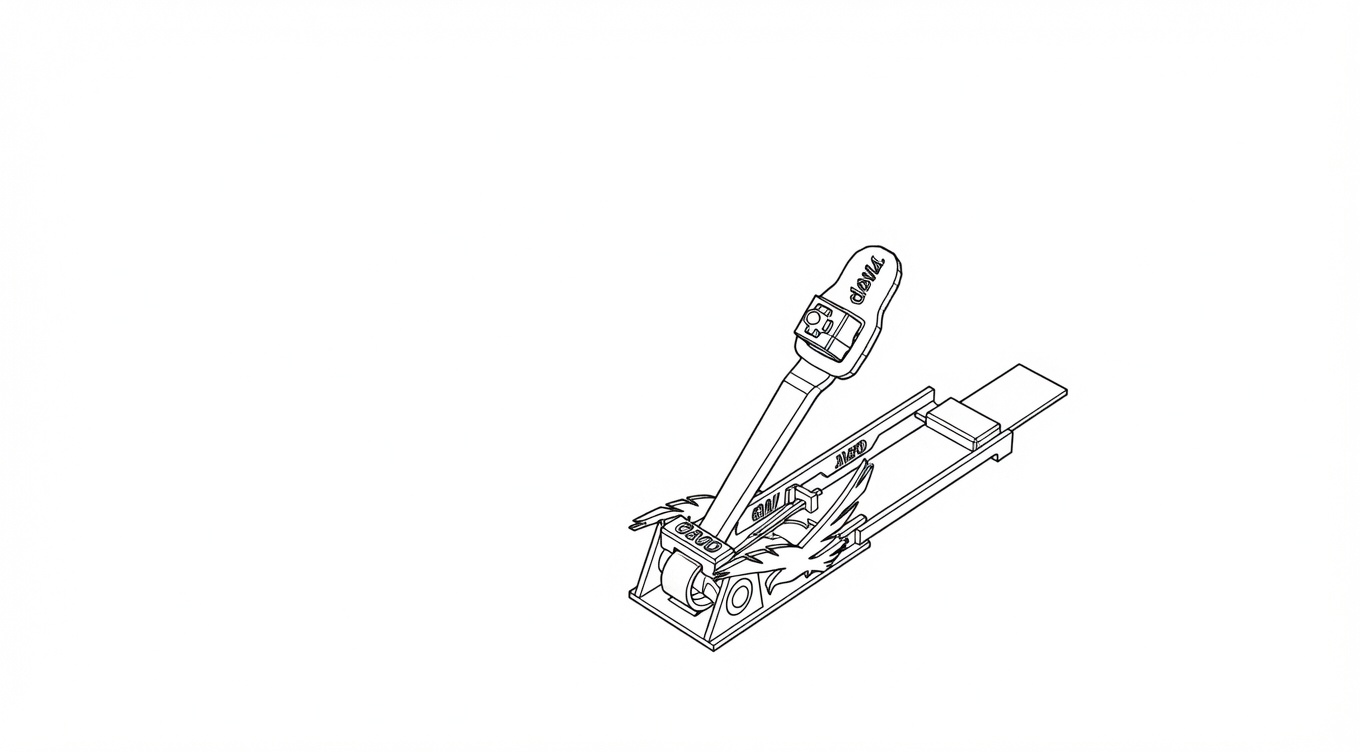 SOLIDWORKS line drawing of the 3D printed catapult.