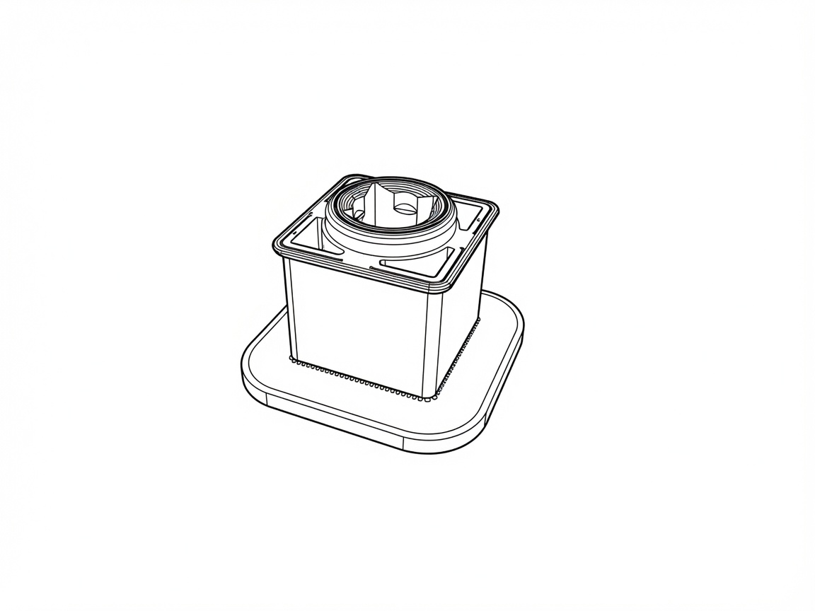 SOLIDWORKS line drawing of the custom camper-crank drill attachment.