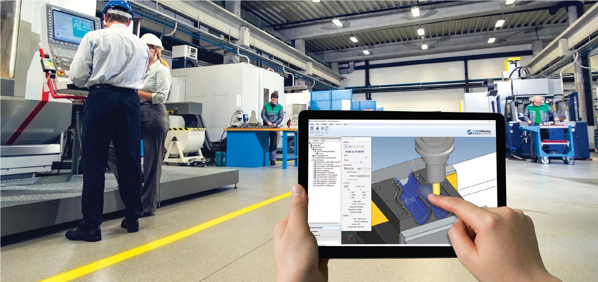 CAMWorks shopfloor on a tablet