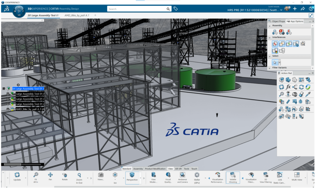 A large assembly of an industrial plant in CATIA