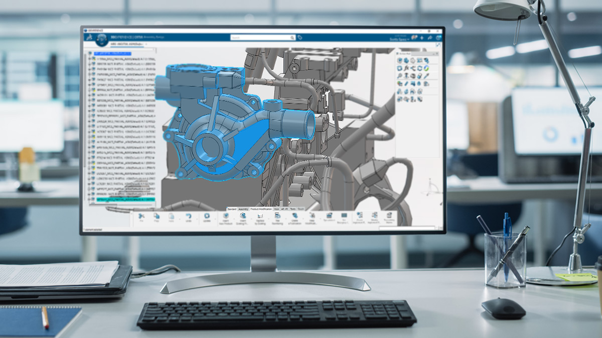catia software on monitor
