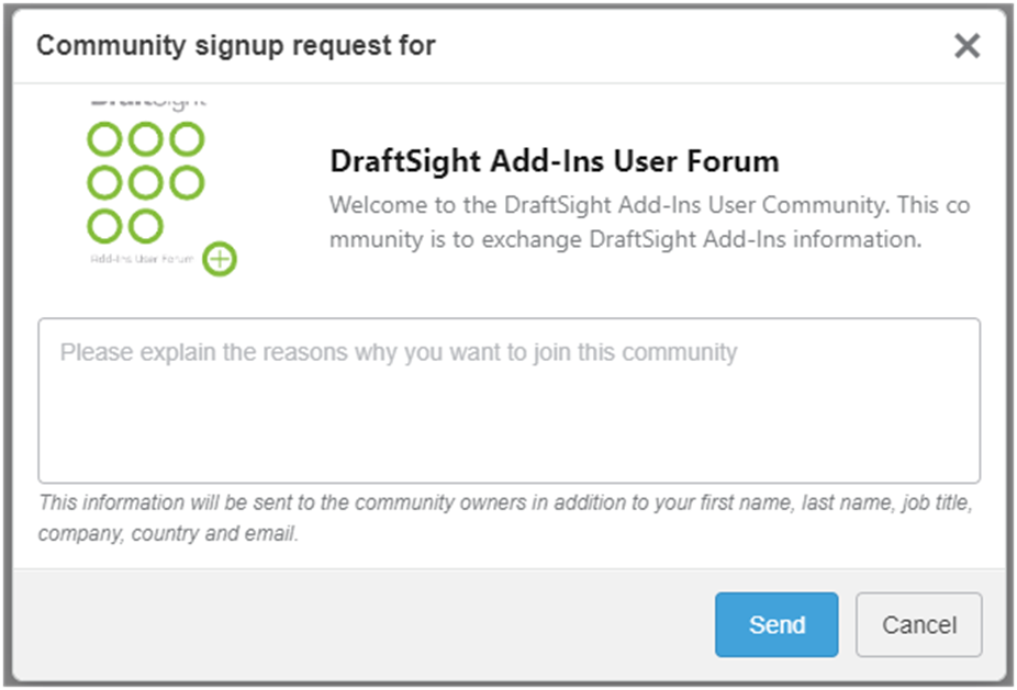 community signup request