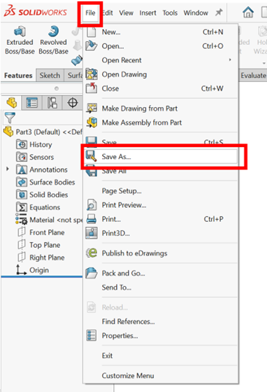 Save as previous version option in SOLIDWORKS 2024
