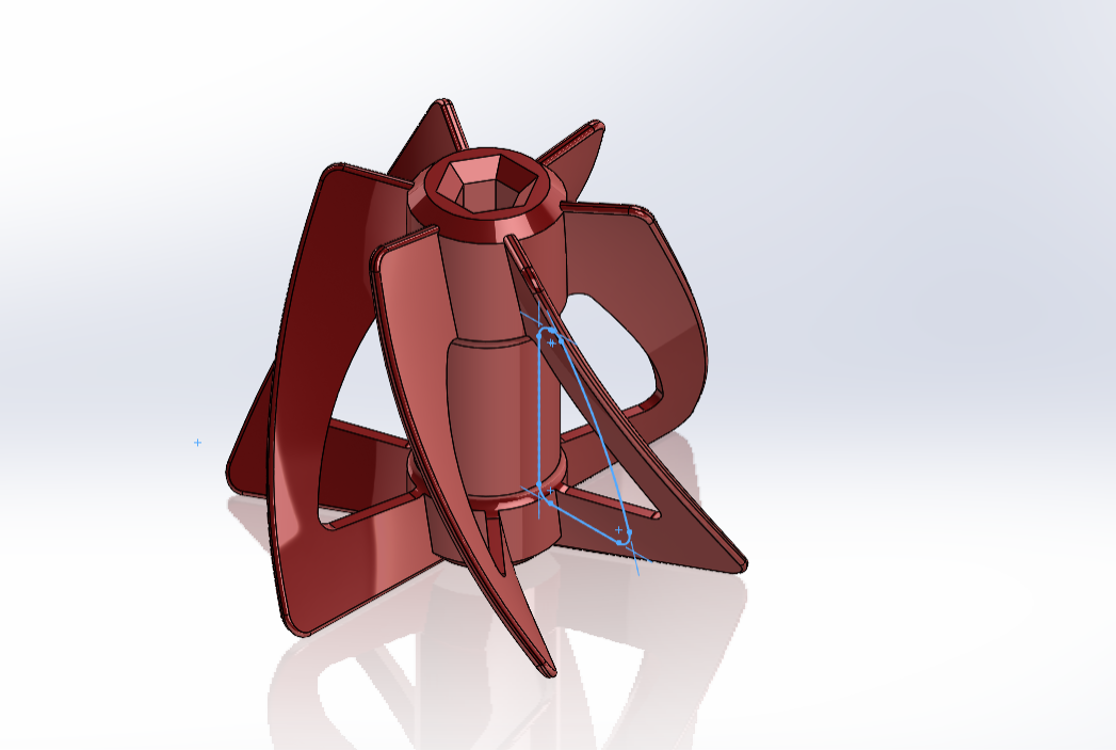 Standard revolved cut on example in SOLIDWORKS
