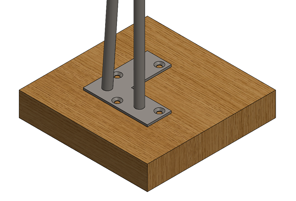 Figure 2: The block represents the underside of the table where the leg will attach. 