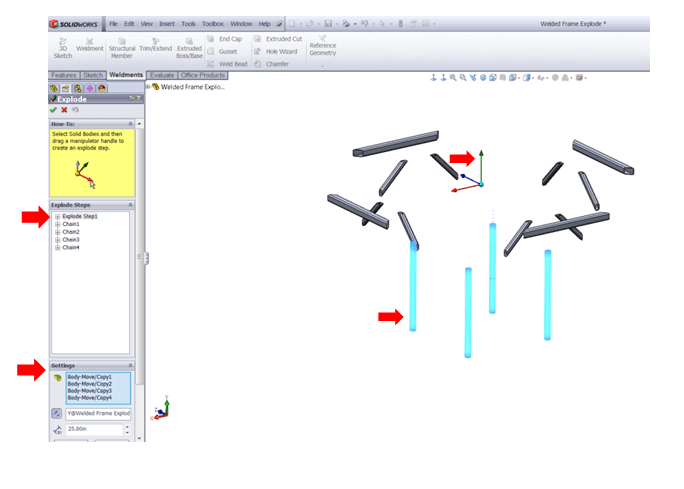 SolidWorks - Exploded Views with Multi-Body Parts - Explode Stes
