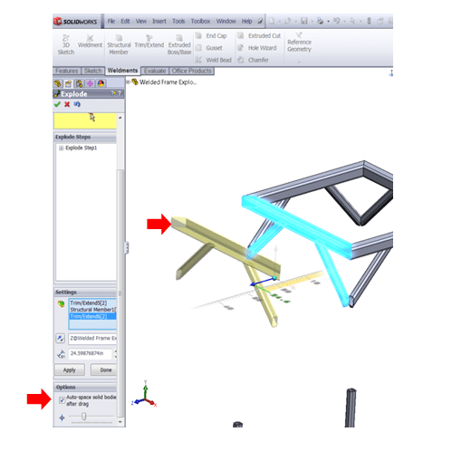 SolidWorks - Exploded Views with Multi-Body Parts - Auto-Space Components