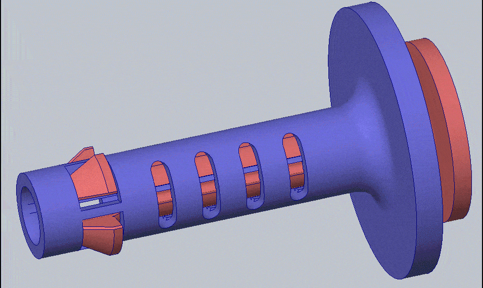Compliant mechanism displacement with no simulation result plots overlayed in SOLIDWORKS Simulation