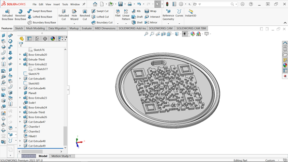 Using SOLIDWORKS to add a QR code to other parts