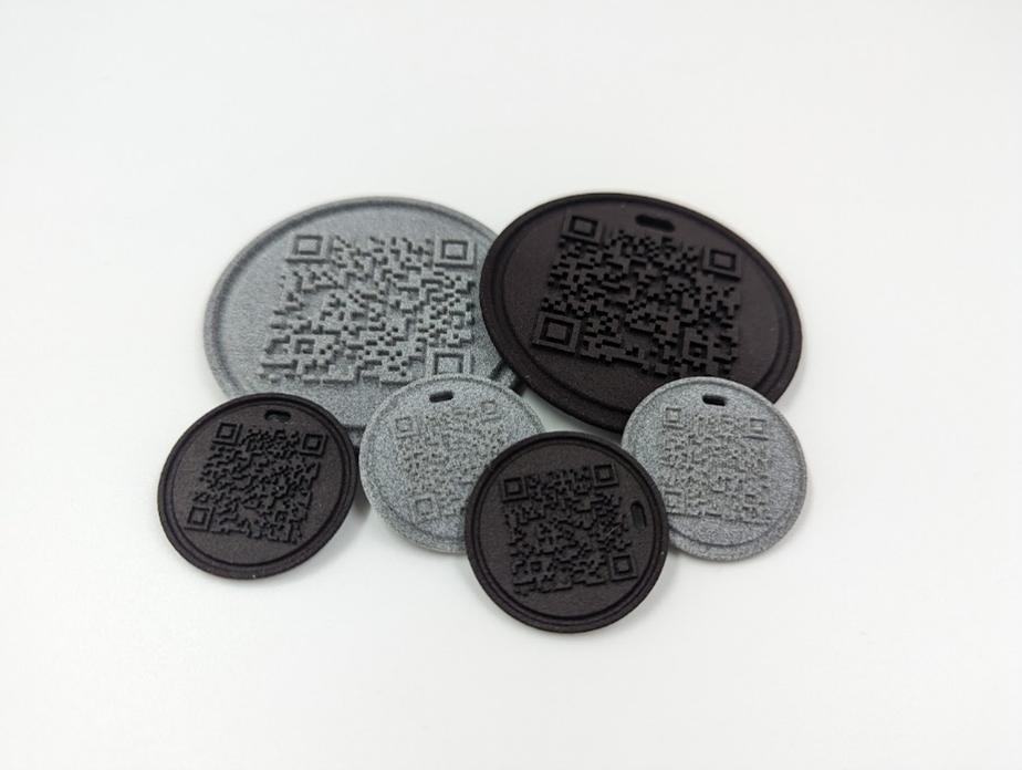 Final product 3D printed QR codes