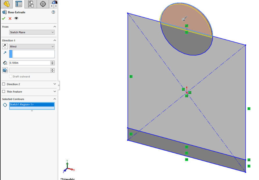 SOLIDWORKS Contour Feature Sketch_Extruded Boss and Base