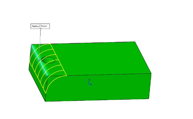 SOLIDWORKS Fillet Applied To Edge