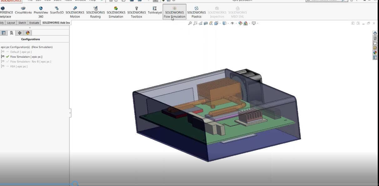 SOLIDWORKS Flow Simulation - Electromechanical Example